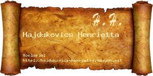 Hajdukovics Henrietta névjegykártya